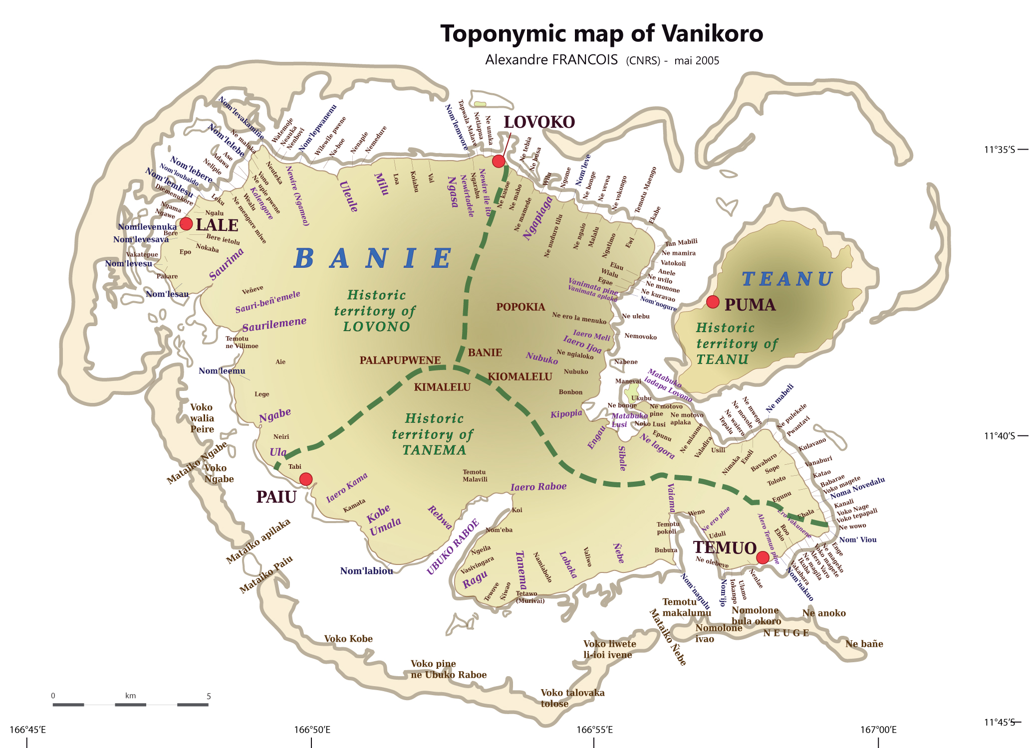 Vanikoro language map